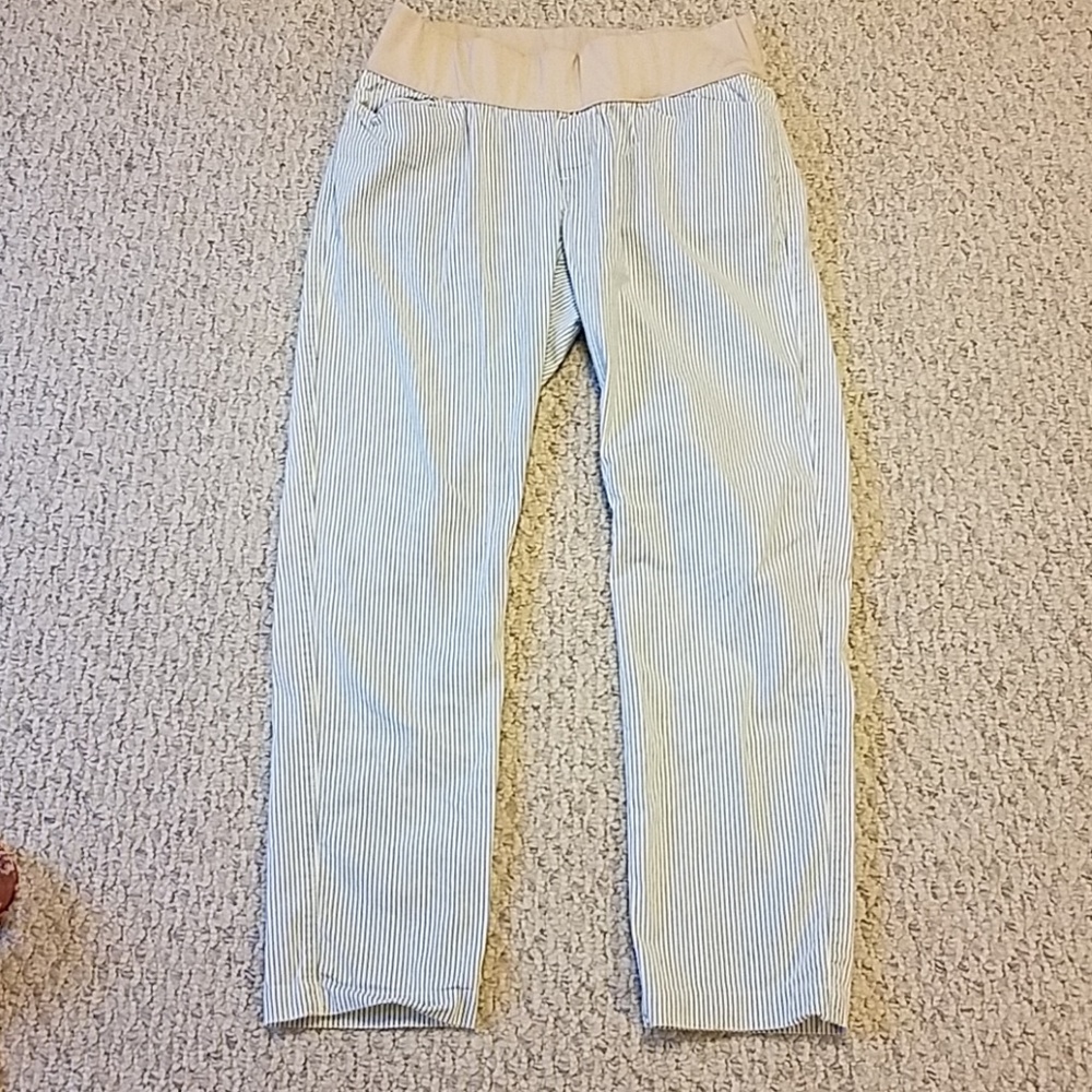 GAP maternity demi panel pant stripe